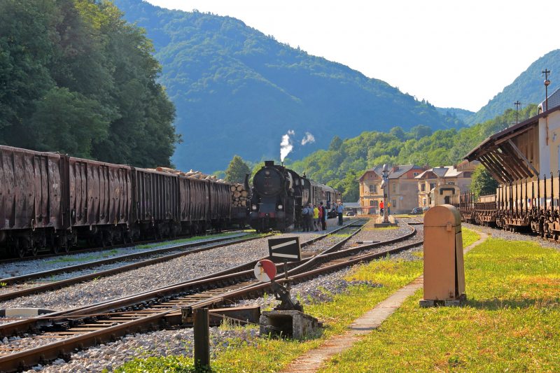 Steam Engine at Most na Soci Station